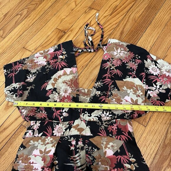 Current/Elliott The Retro Floral Print Linen Midi Open Back Dress Size 1 - Picture 9 of 9